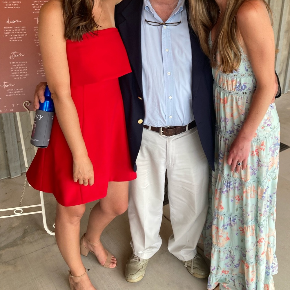 Strapless cocktail dress. Karlie Brand.